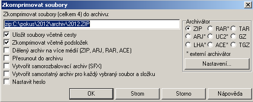 Archivace souborů
