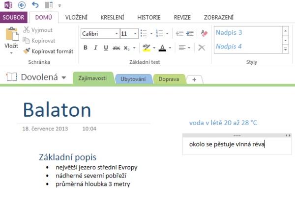 Vkládání textů