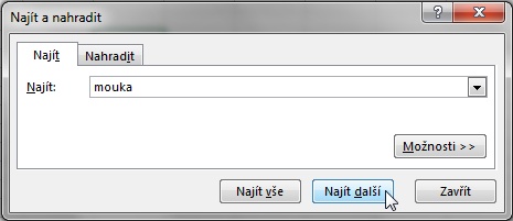 Dialog Najít a nahradit