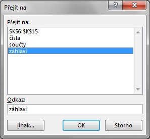 Dialog Přejít na